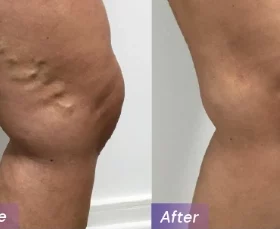 Varicose vein treatment before and after photo